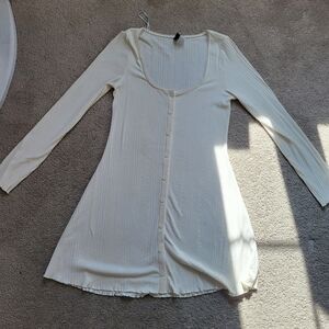 Divided Cream Lace-Trimmed Top